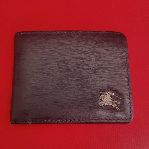 Burberry Black Leather Equestrian Knight Bifold Wallet - Picture 1 of 4